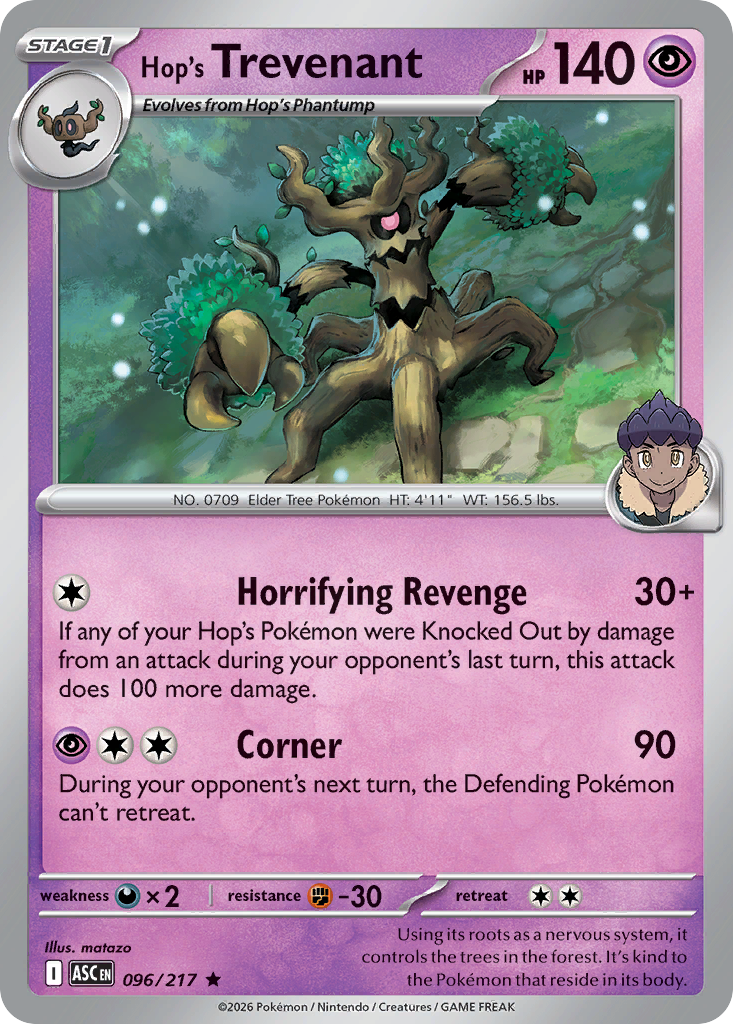 Hop's Trevenant - 96/217 - Holofoil - NM - Rare - Ascended Heroes