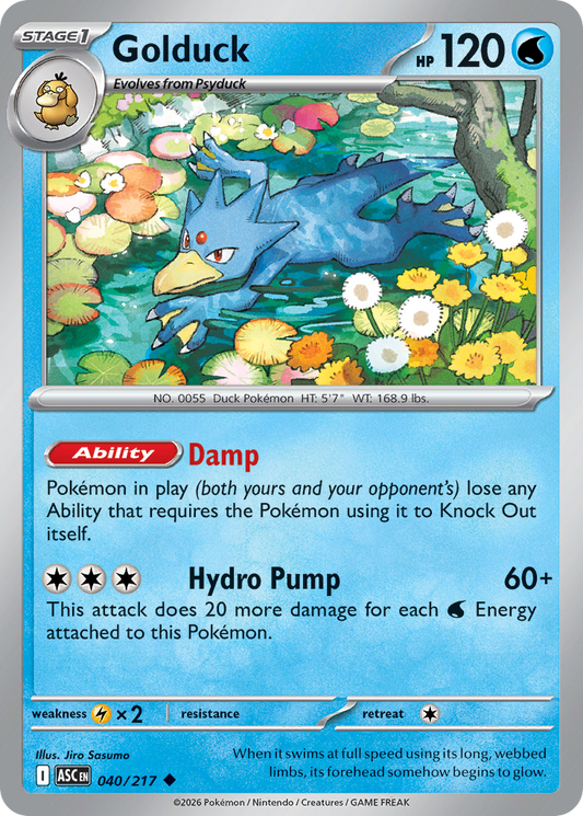 Golduck (Love Ball) - 40/217 - Reverse Holofoil - NM - Uncommon - Ascended Heroes