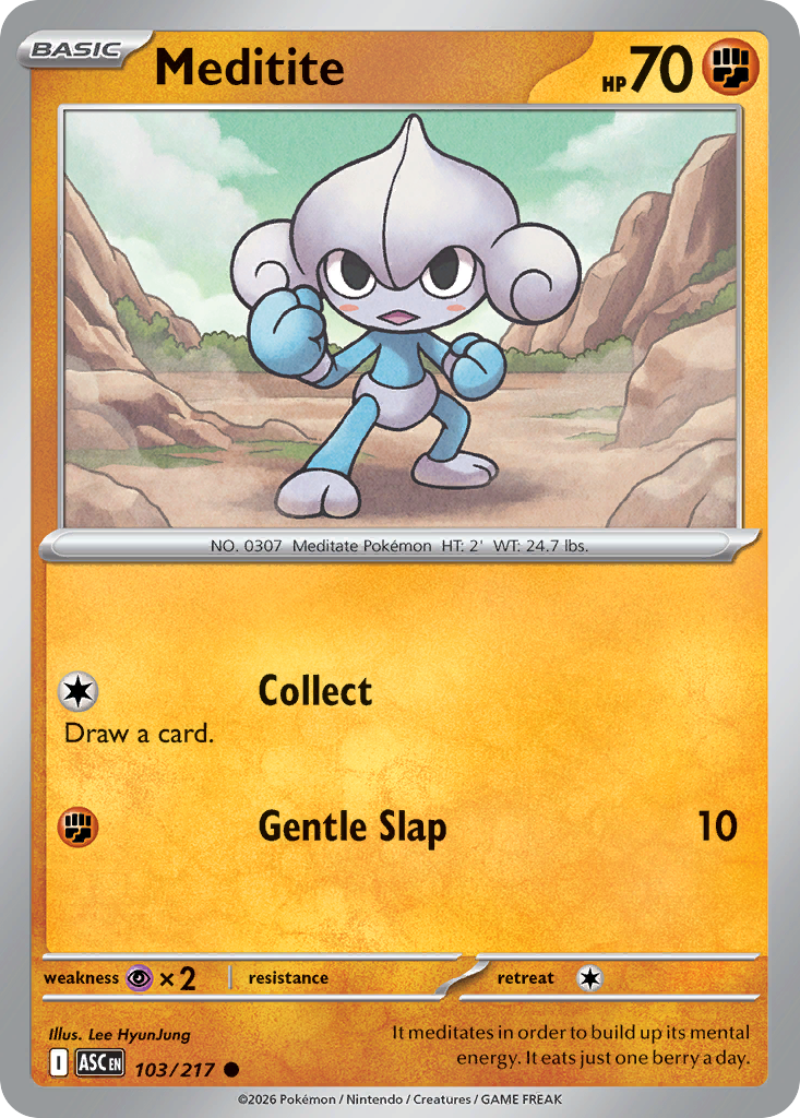 Meditite (Energy Symbol Pattern) - 103/217 - Reverse Holofoil - NM - Common - Ascended Heroes