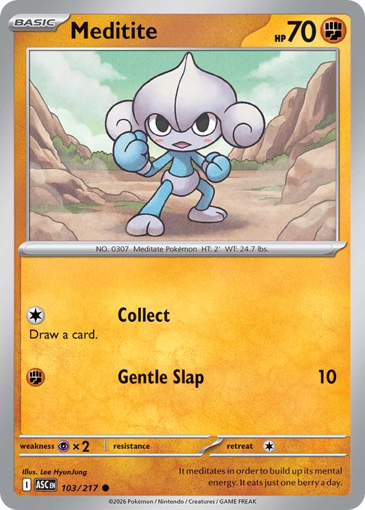 Meditite (Energy Symbol Pattern) - 103/217 - Reverse Holofoil - NM - Common - Ascended Heroes
