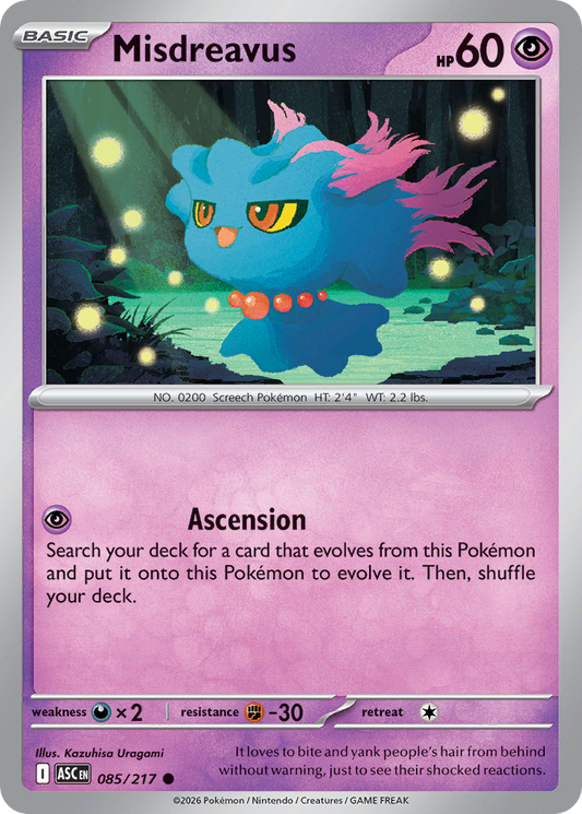 Misdreavus (Energy Symbol Pattern) - 85/217 - Reverse Holofoil - NM - Common - Ascended Heroes